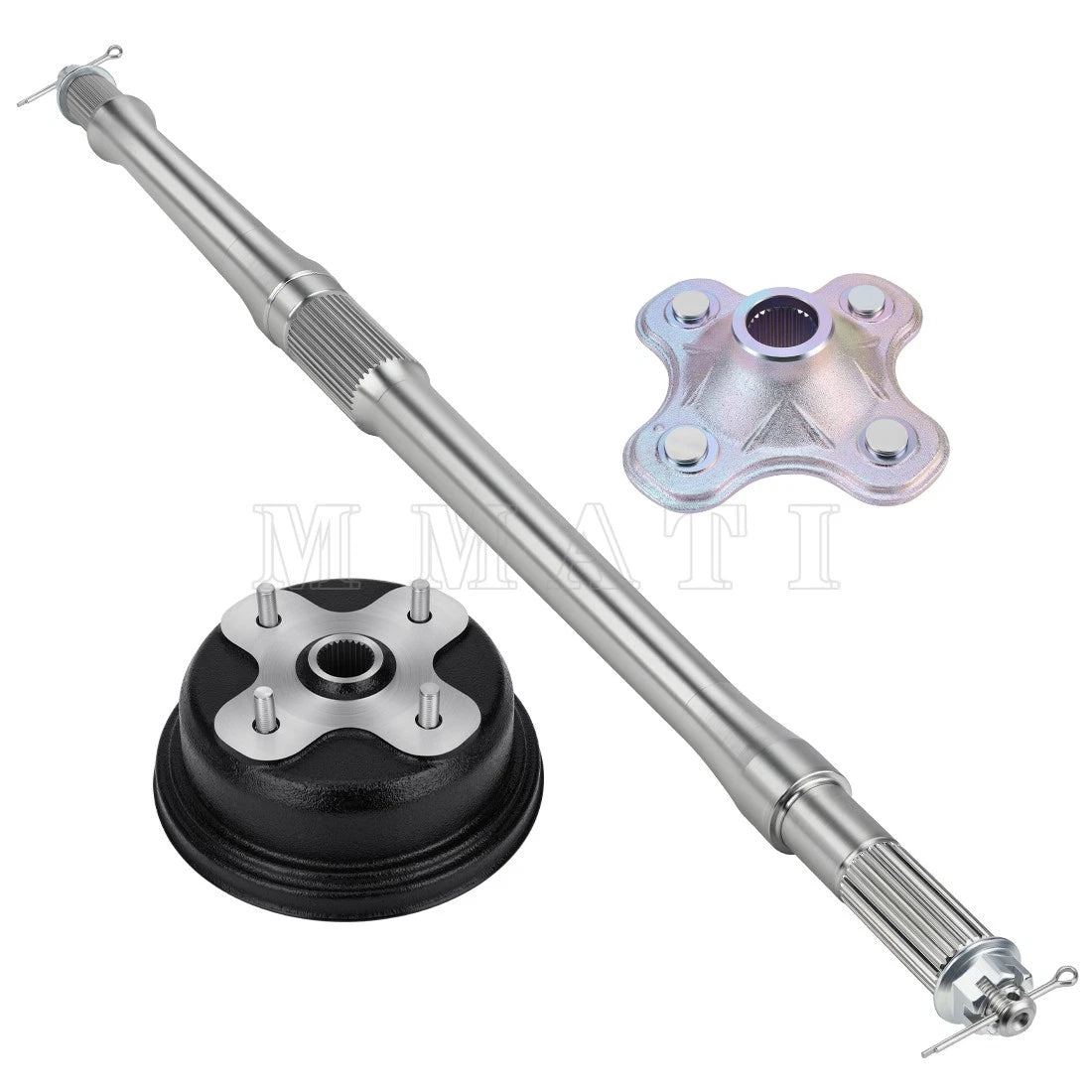 Rear Axle Shaft & Brake Drum & Wheel Hub for Yamaha Big Bear 350 (1987–1999)