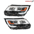 Set of 2 LED DRL Chrome Headlights for Ford Explorer (2016–2018)