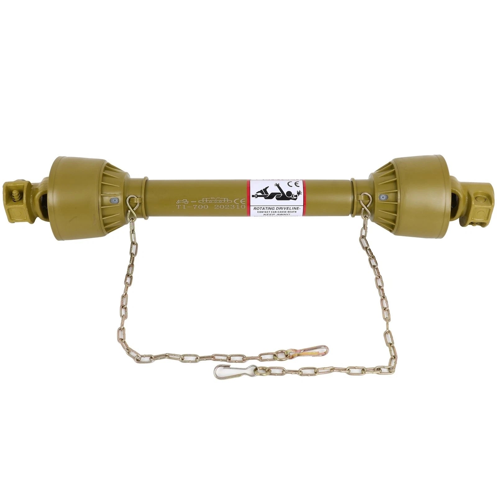 Complete PTO Driveshaft 1-3/8"x6 Spline 540 RPM with Safety Clutch for Universal