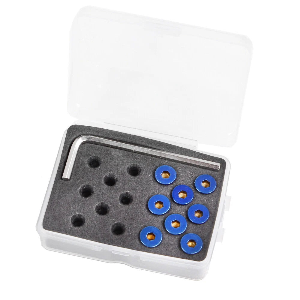 Set of 8 Steering Wheel Conical Screws for M5 (Blue)