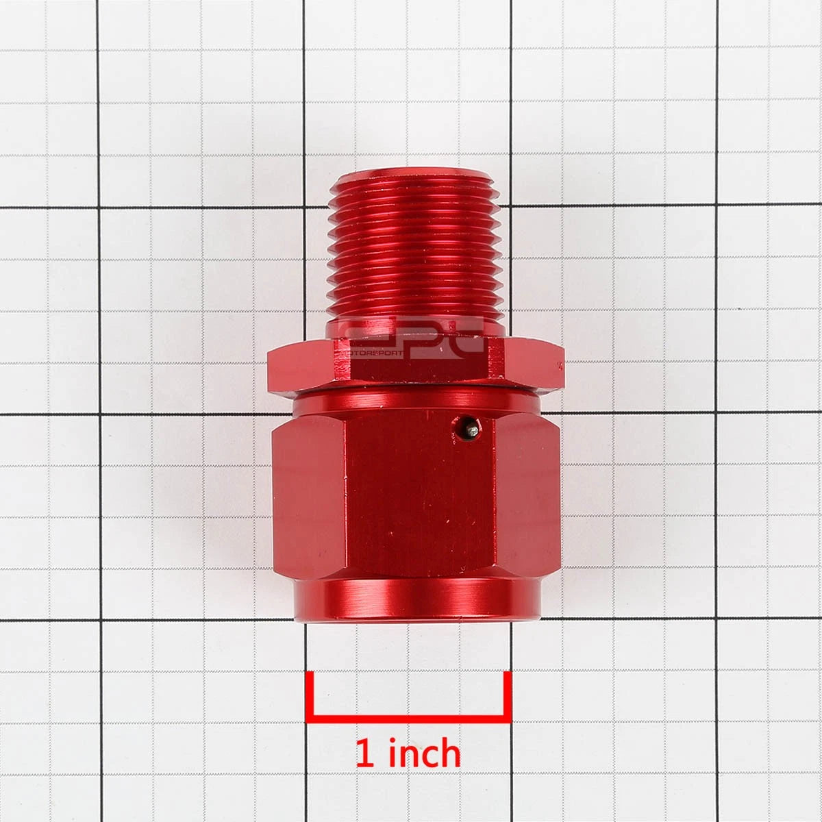 12-AN Female Flare to 1/2" NPT Male Red Aluminum B-Nut Swivel Coupler Fitting