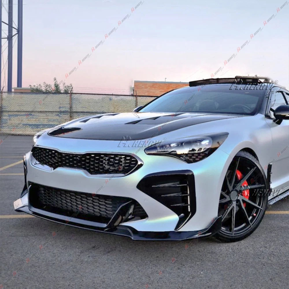 Front Bumper Vent Grill Blade Trim Cover Gloss Black for KIA Stinger GT (2017–2023)