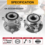Front Rear Wheel Hub Bearings for Subaru Legacy Outback (2005–2009)