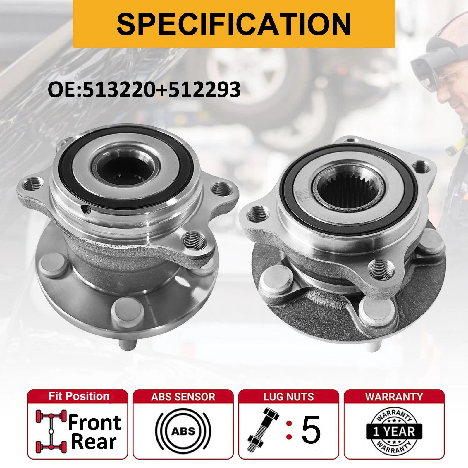 Front Rear Wheel Hub Bearings for Subaru Legacy Outback (2005–2009)