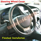 Steering Wheel Cover for Universal Fit (DIY, PU Leather, Anti-slip, Black)