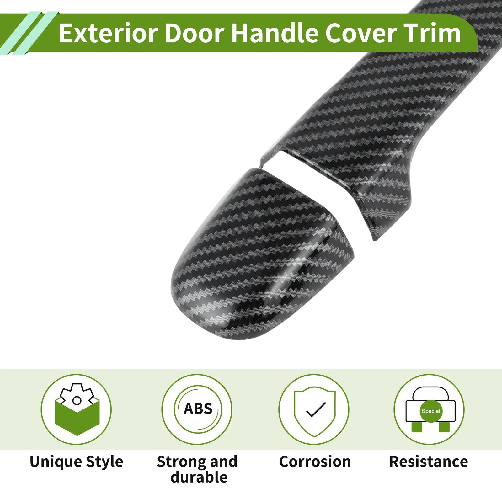 Exterior Door Handle Cover Trim for Toyota Alphard (2015–2021) Carbon Fiber Black