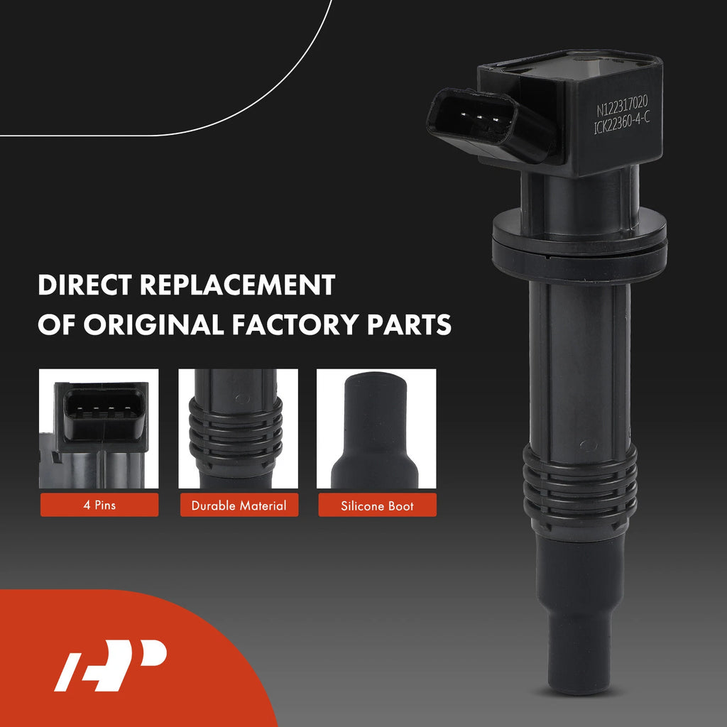 4x Ignition Coil & Iridium Platinum Spark Plug for Toyota Camry (2018–2021)