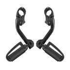 1 1/4 in Highway Bar Footpegs Long Angled Mount Kit for Motorcycle Matte Black