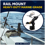 Fishing Rod Holder for Kayak & Boat (Rail Mount, Small, Black)