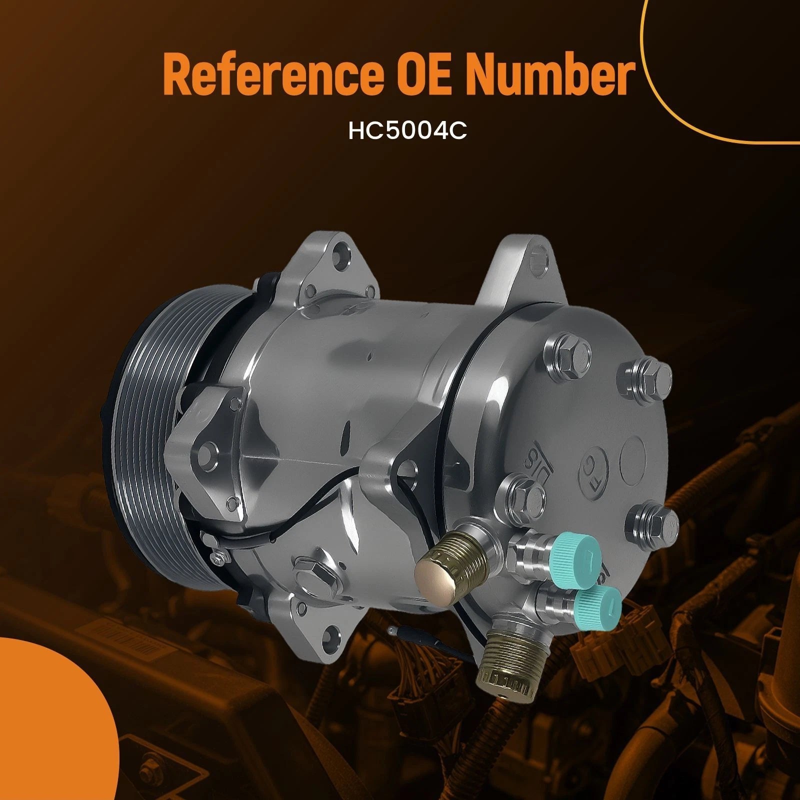 A/C Compressor with 8-Groove Pulley for Sanden 508 (PAG46)