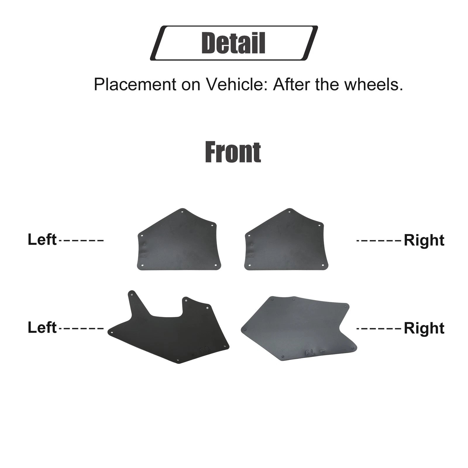 Set of 2 Fender Liners Splash Shields for Toyota Sequoia Tundra (2008–2020)