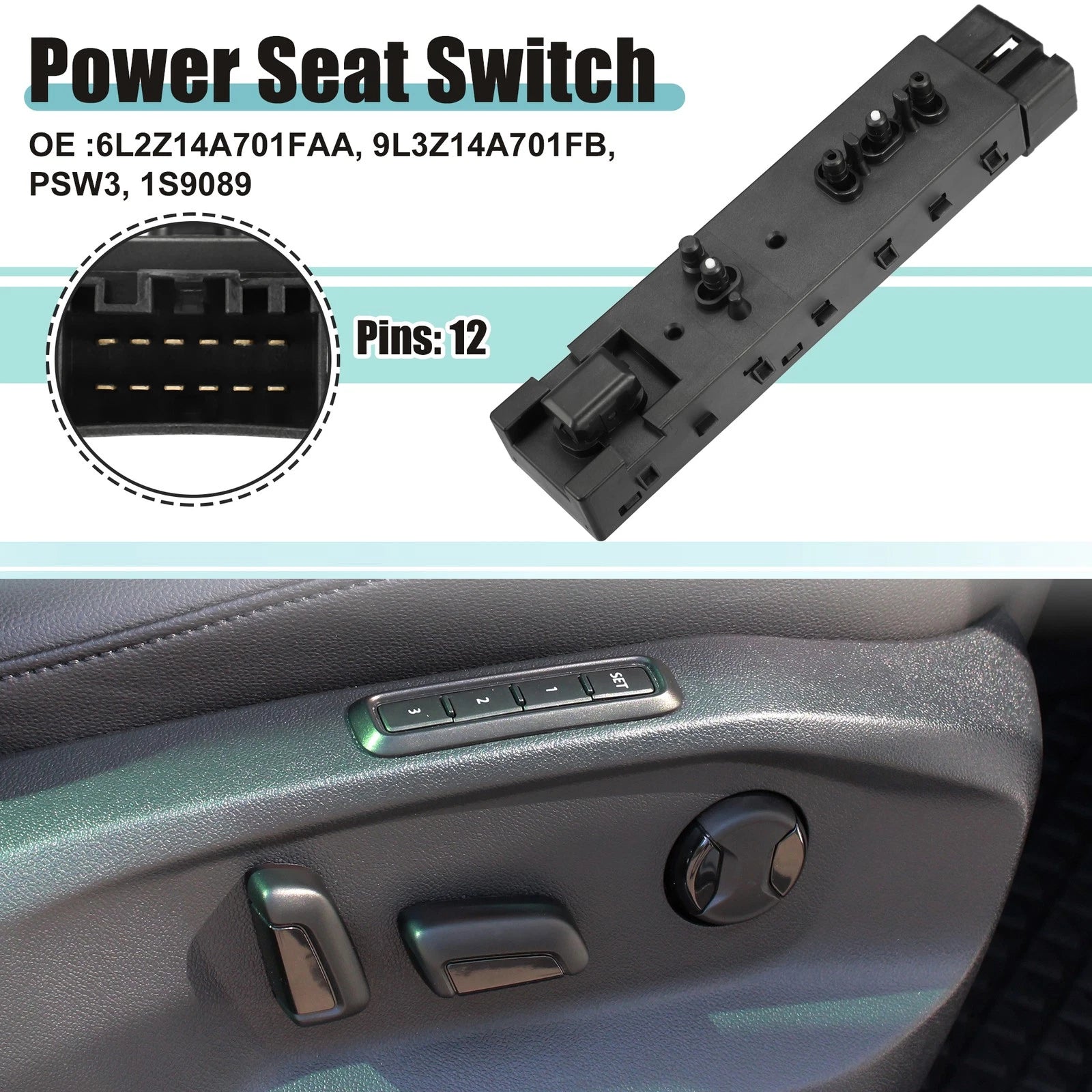 Power Seat Switch for Ford C-Max (2013–2019)