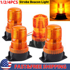 Set of 4 LED Amber Strobe Lights for Forklift Truck