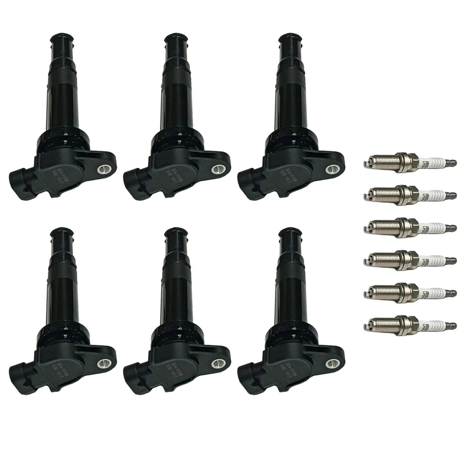 Set of 6 Ignition Coils & Spark Plugs for Hyundai Santa Fe (2007–2009)