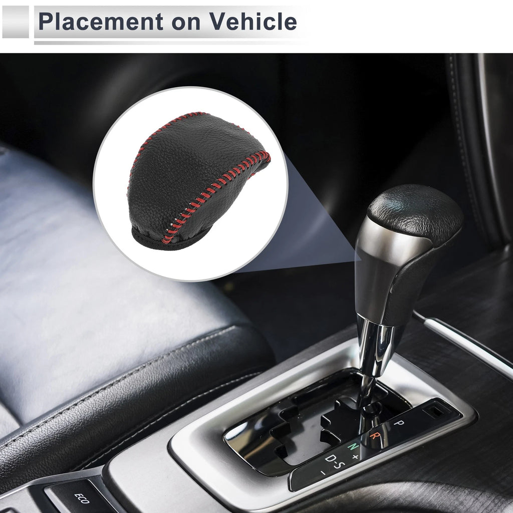 1 Pc Gear Shift Knob Cover for Toyota RAV4 (2019–2024) Pebbled Black Red