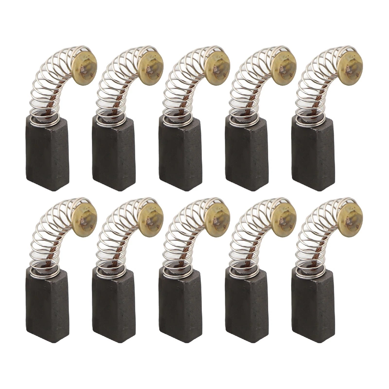 10X Carbon Brushes for Electric Motors - Black with Gold Accents