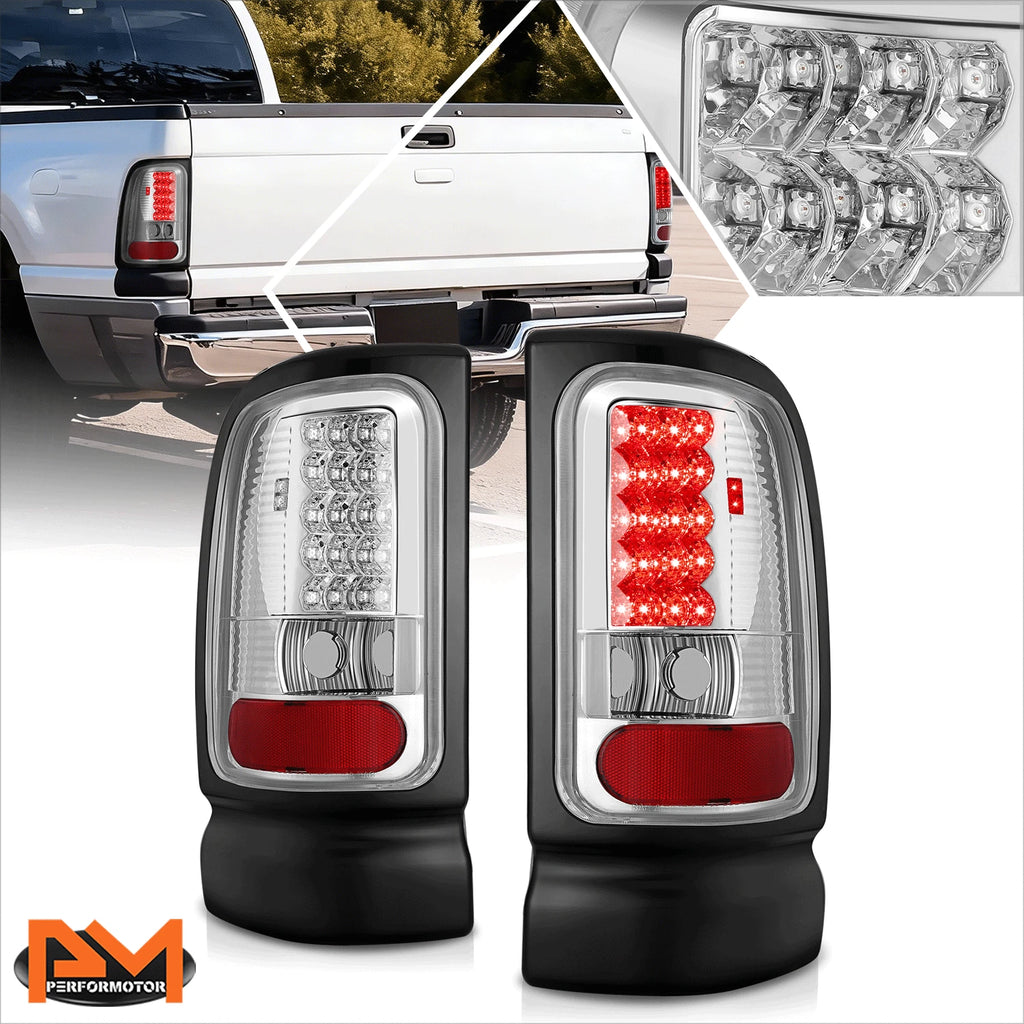 Set of 2 LED Tail Lights for Dodge Ram Pickup (1994–2002) Chrome