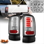 Set of 2 LED Tail Lights for Dodge Ram Pickup (1994–2002) Chrome