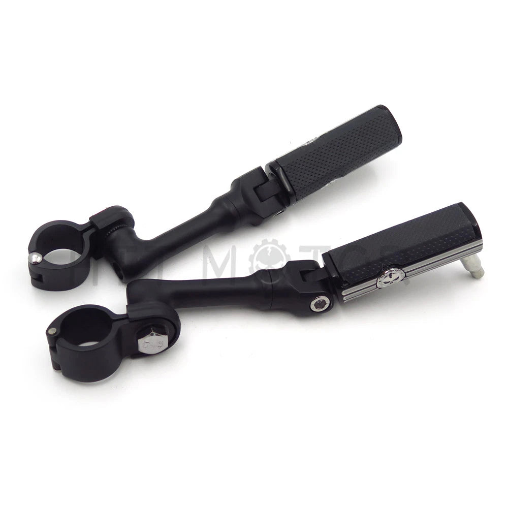 Black Angle Adjustable 1.5" Skull FootPeg for Honda GoldWing Shadow Valkyrie