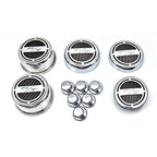 Chrome Cap Covers w/Bright Red Vinyl Inlay for 2008-16 Dodge Charger V8 R/T 5.7L