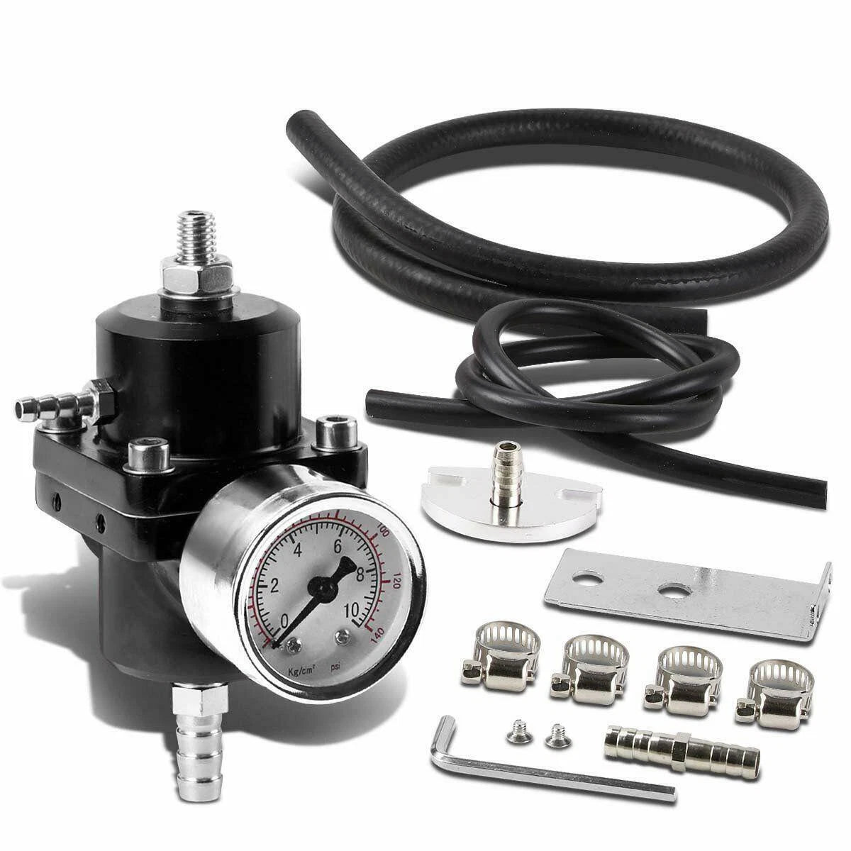 Adjustable Fuel Pressure Regulator Kit for Universal Vehicles (0-140psi)