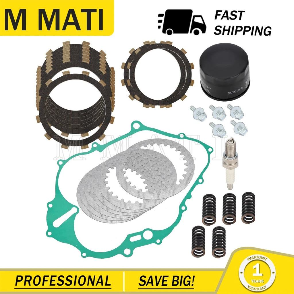 Clutch Friction Steel Plates Gasket Kit Oil Filter for Yamaha YFM660R (2001–2005)