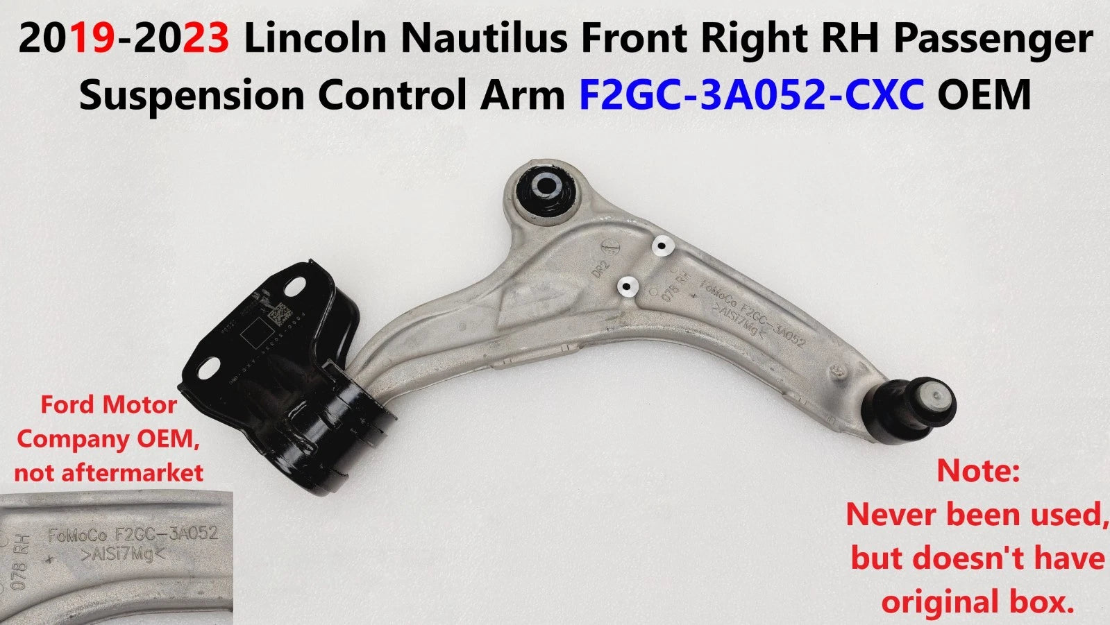Front Right Suspension Control Arm for Lincoln Nautilus (2019–2023) F2GC-3A052-CXC