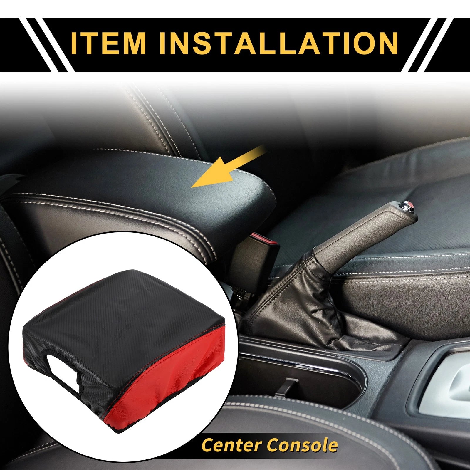 Center Console Lid Armrest Cover for Ford F-150 (2015–2020) Carbon Fiber