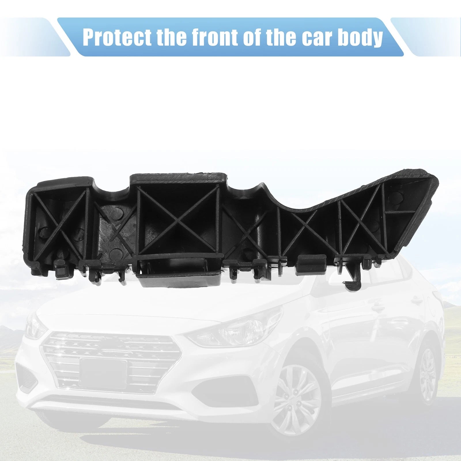 Front Left Bumper Bracket for Hyundai Accent (2010–2017) 86513-1R000 Plastic Black