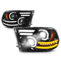 LED DRL Sequential Turn Signal Dual Projector Headlights for Ram 1500-3500 (2009–2018)