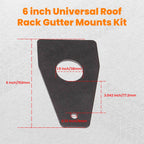Set of 6 Roof Rack Gutter Mounting Brackets for Universal Fit