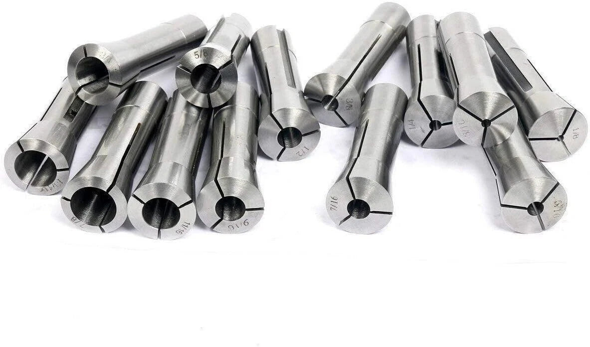 13pcs R8 Round Collet Drawbar Thread 7/16"-20" for CNC Machines