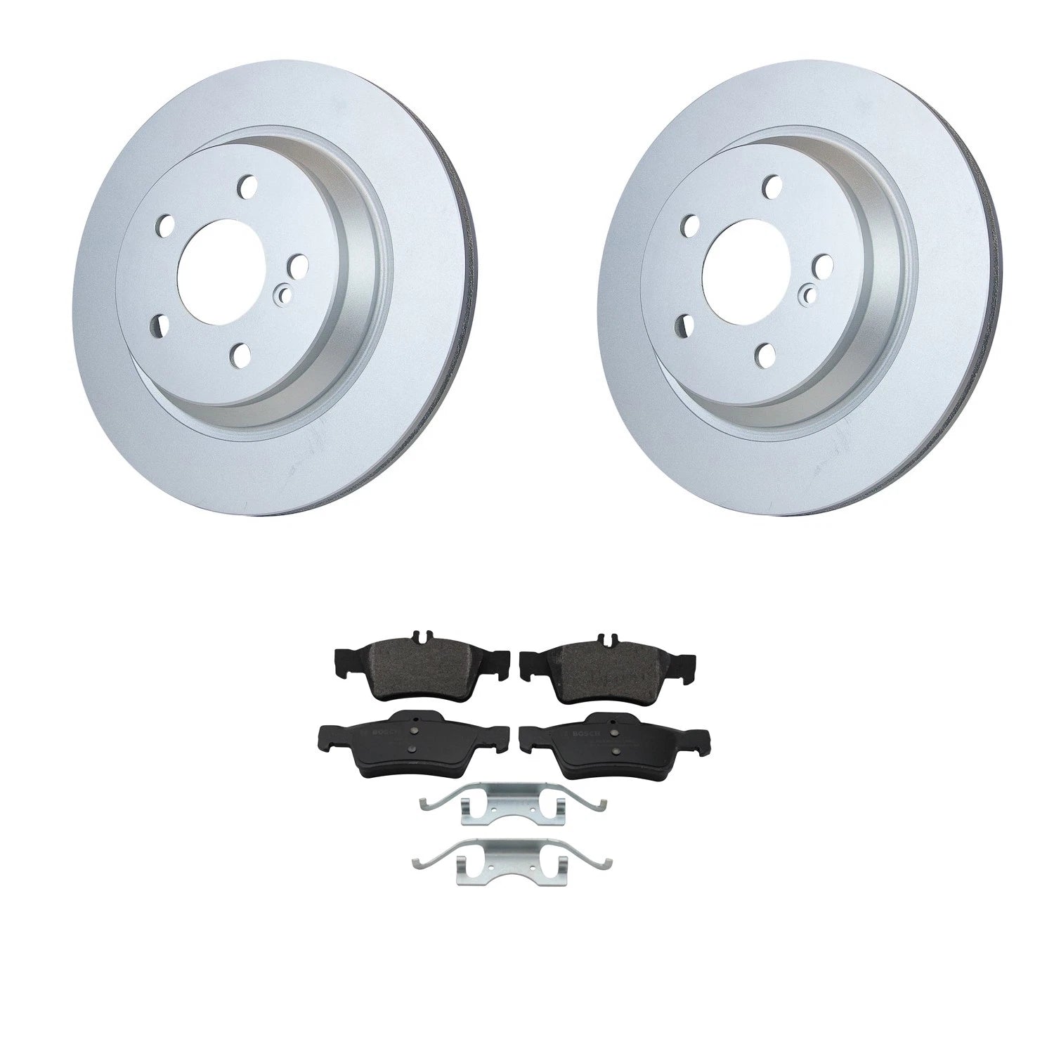 Hella Rear Rotor & Bosch QuietCast Brake Pad Kit for Mercedes R230 SL500 W221 S350 (2003–2012)