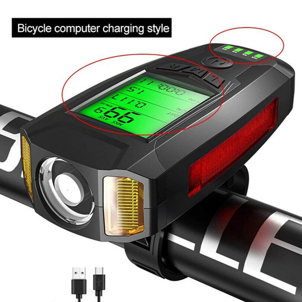 USB Rechargeable LED Bicycle Headlight for 12-24V Bikes