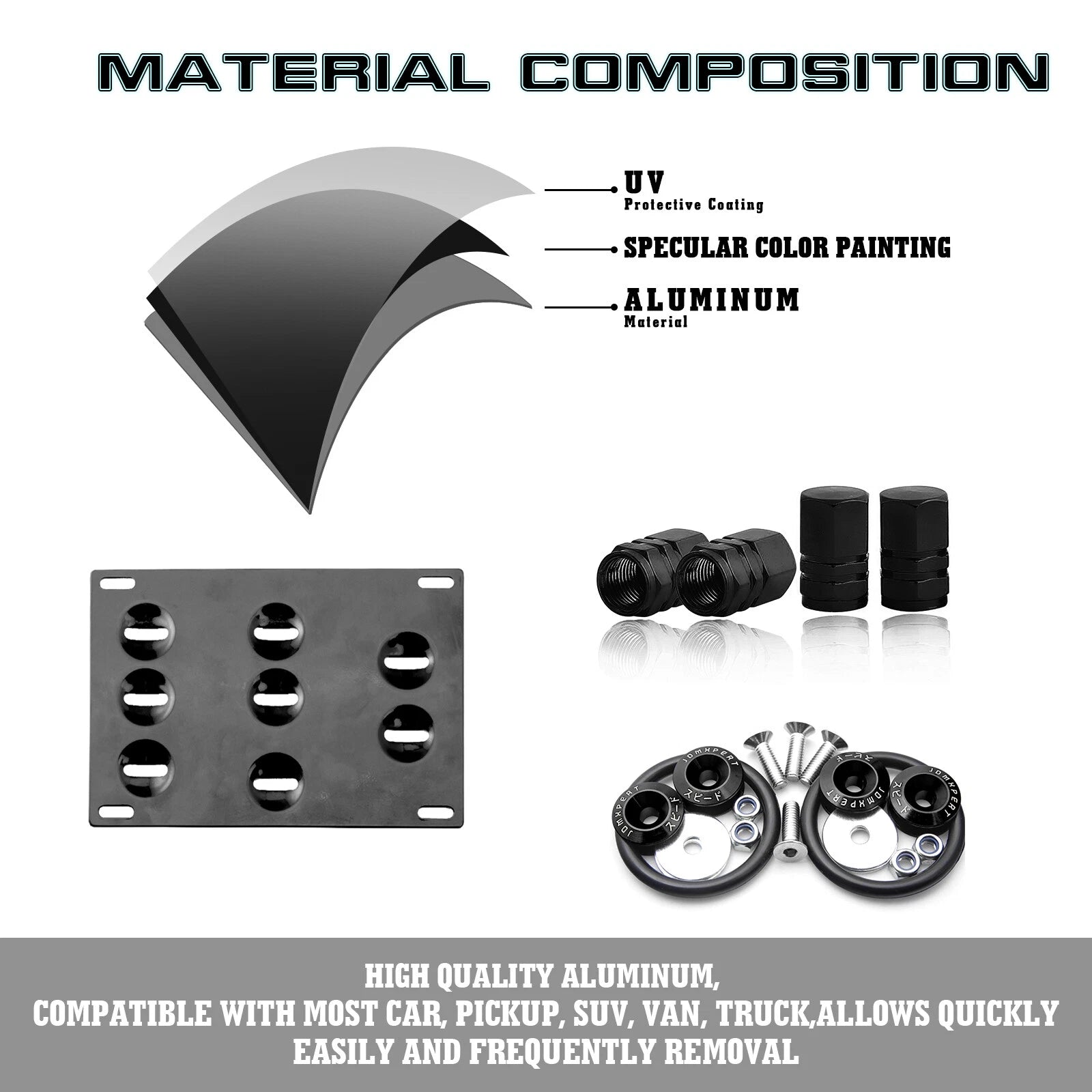 Tow Hook License Plate Kit for Honda Fit Acura (2015-2020)