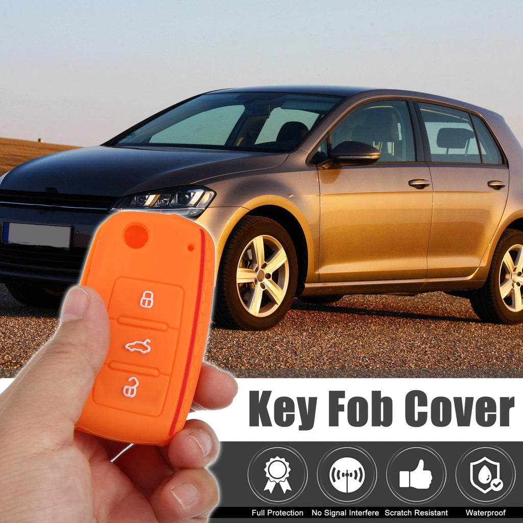 Orange Silicone Key Fob Shell for Volkswagen GTI (2015–2021)