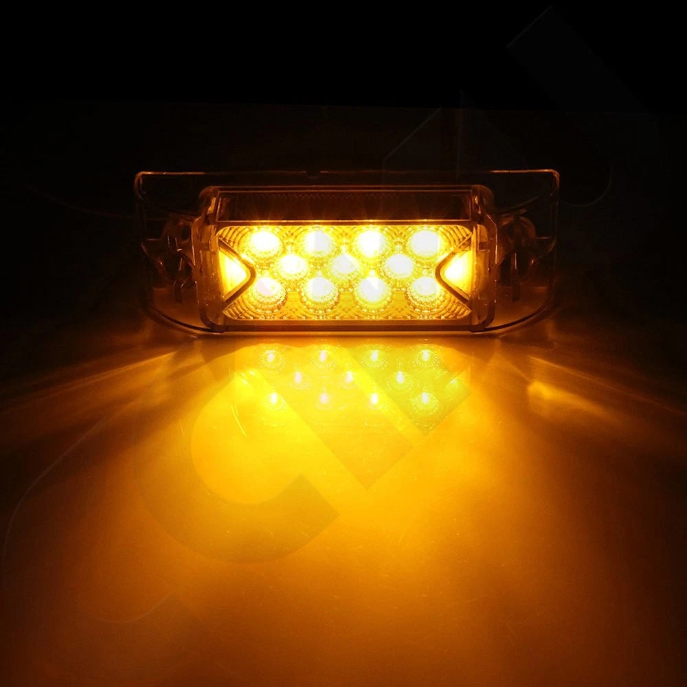 2X 6.1" Amber Side Marker Tail Light 12V 13 LED Universal
