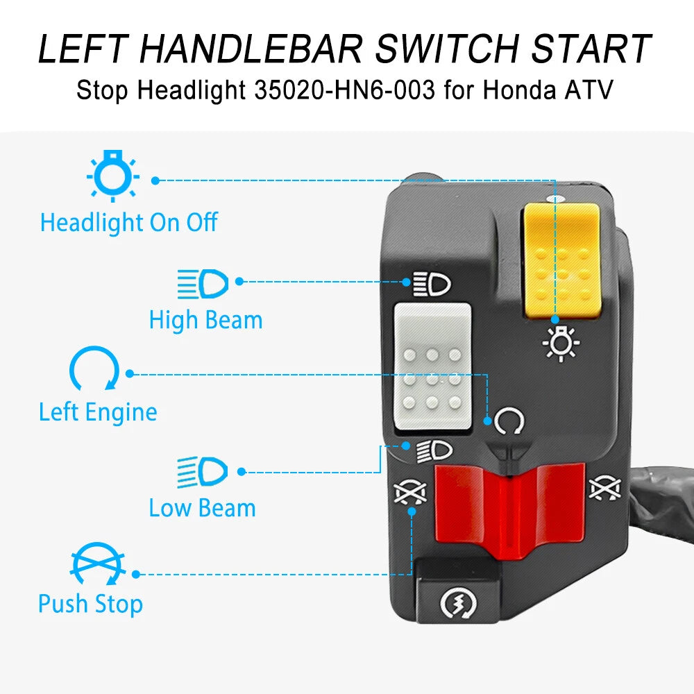 Handlebar Start Stop Switch for Honda TRX250EX Sportrax (2001–2005) 35020-HN6-003