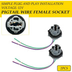 Universal Pigtail Wire Female Socket 7440 Harness for Front Turn Signal Light