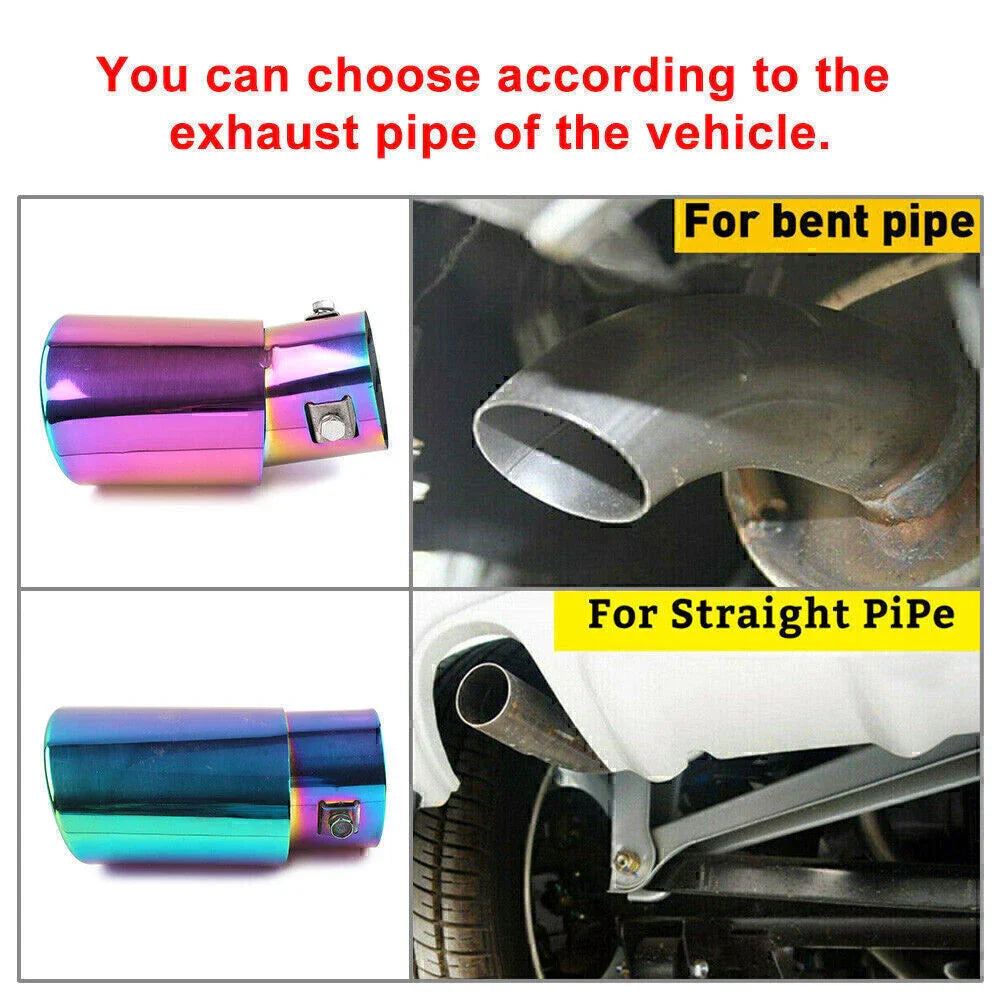 Stainless Steel Rear Exhaust Bent Pipe Tail Muffler Tip for Car Accessories