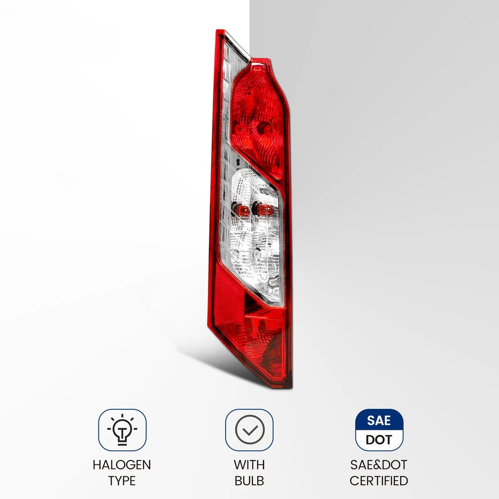 Tail Light for Ford Transit Connect (2014–2023) w/ Bulb & Wires, Left Side