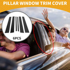 6X Car Pillar Window Trim Cover for Honda CR-V (2002–2006) Black