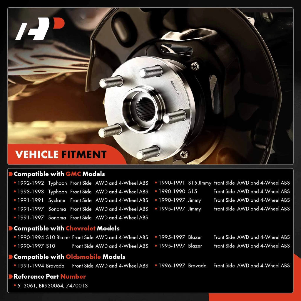 Front Wheel Hub & Bearing Assembly for Chevrolet Blazer S10 (1995–2005)