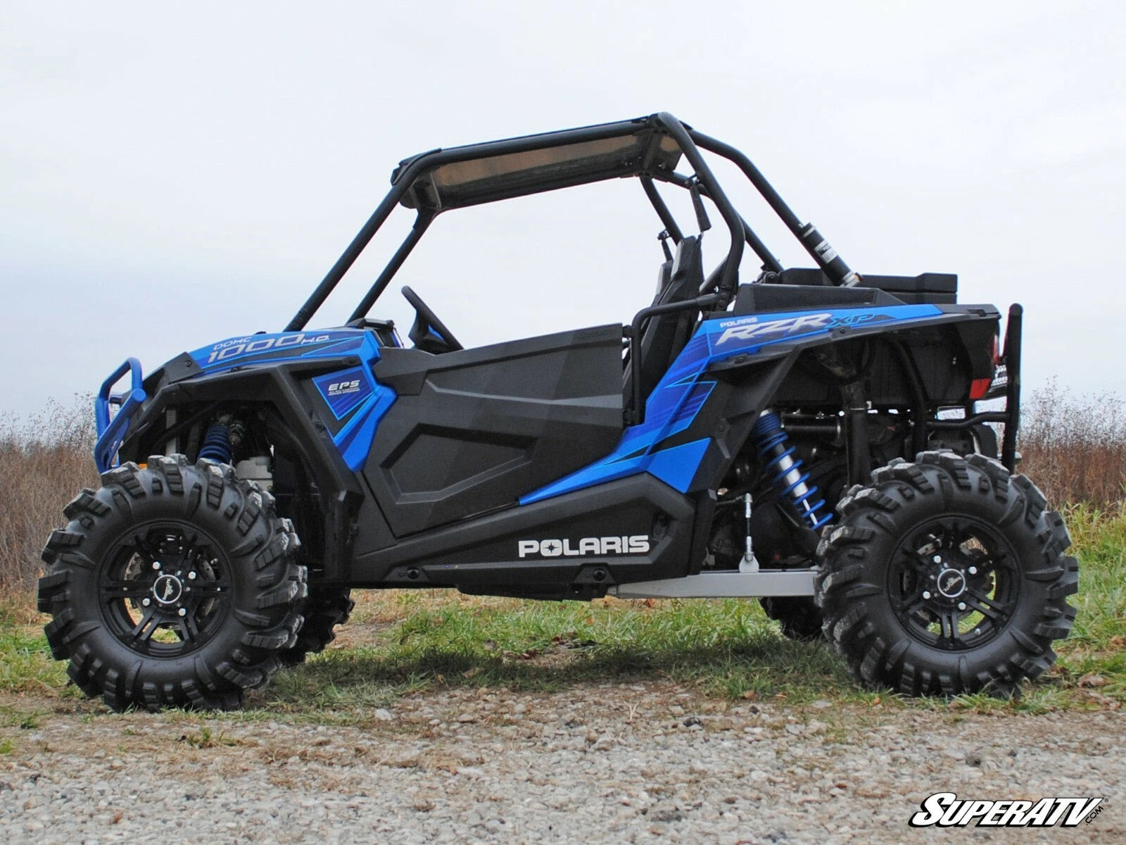 SuperATV Heavy Duty Plastic Doors for Polaris RZR Turbo XP (2016–2023) - Black