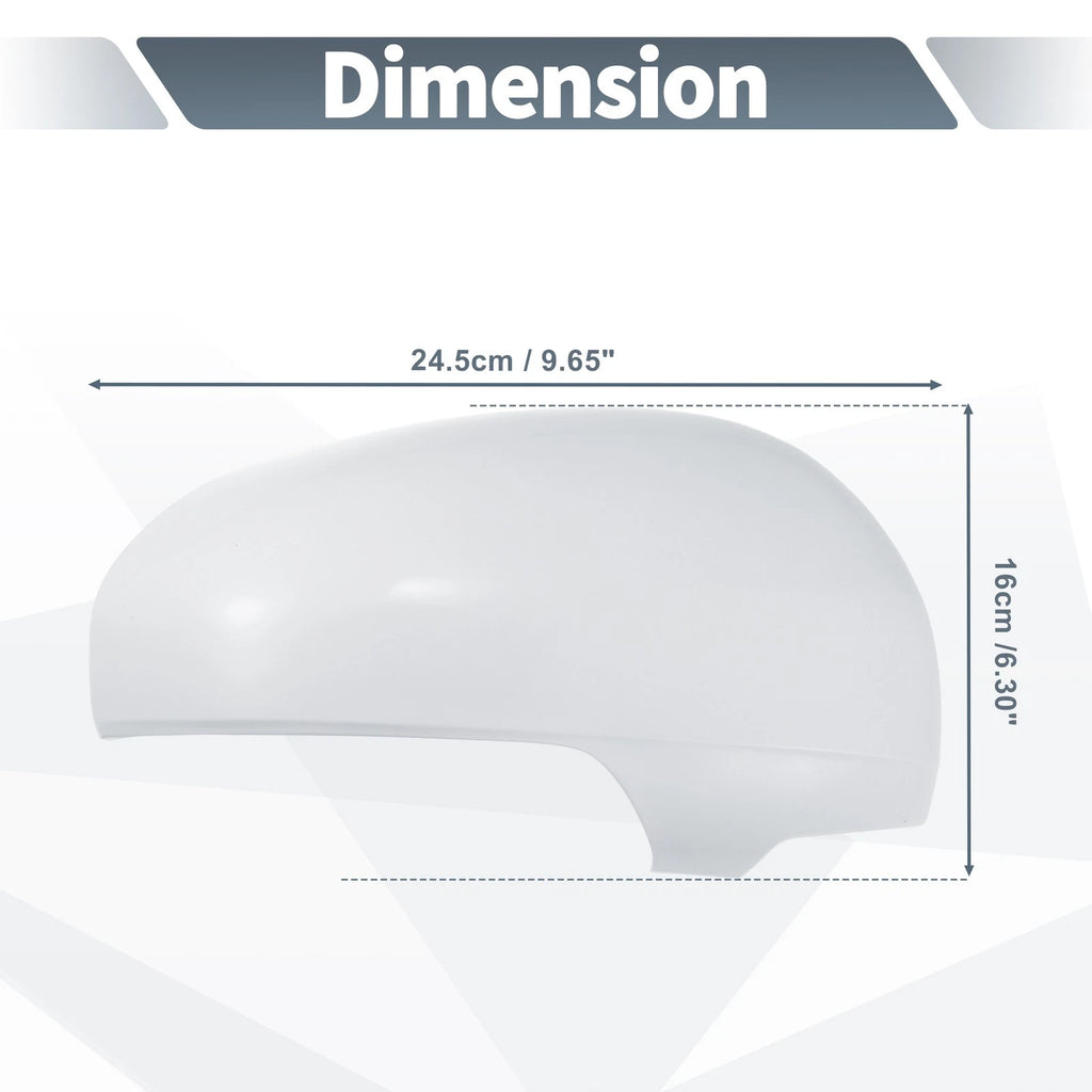 Pair Rearview Mirror Cover Cap White for Toyota Prius (2010–2012)
