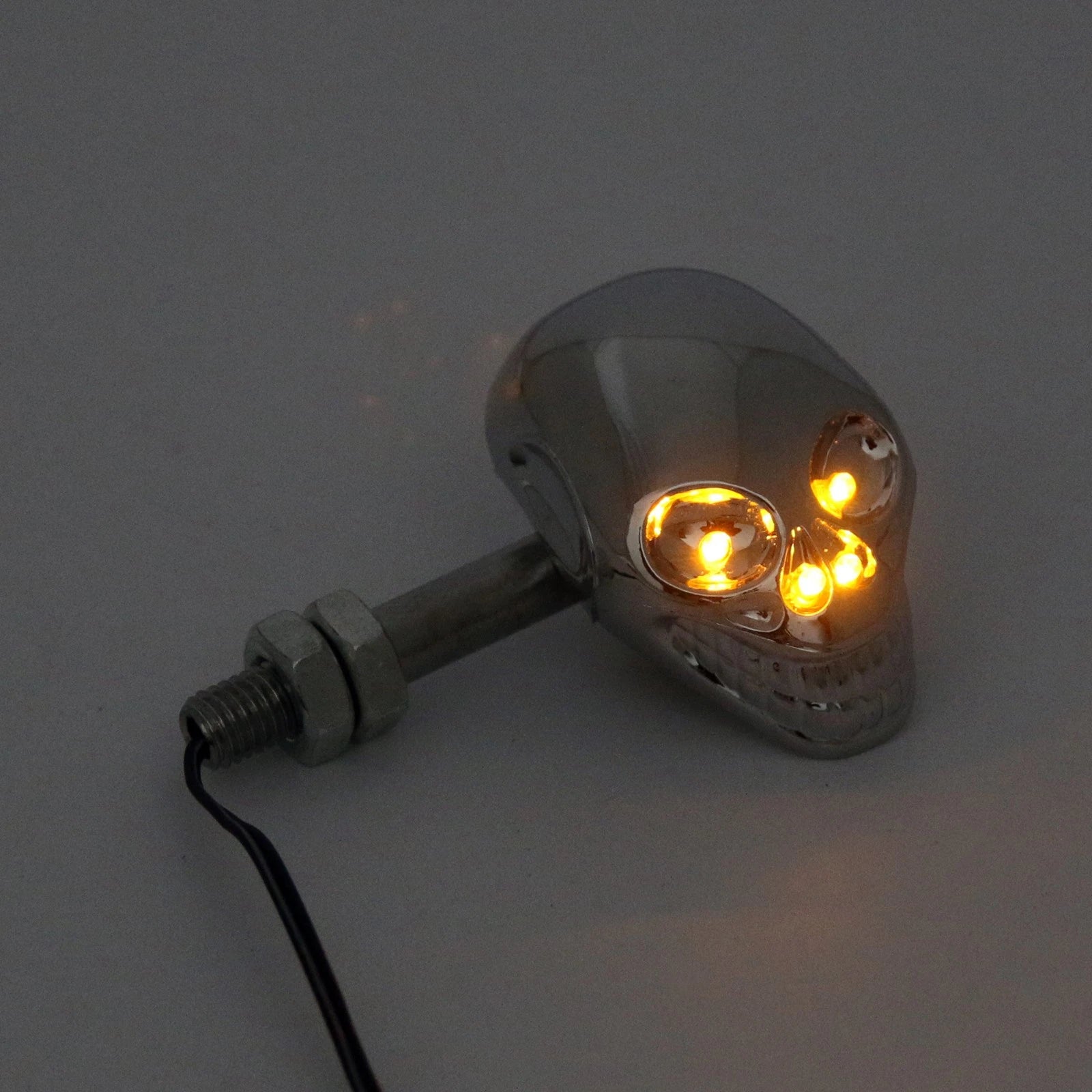 LED Skull Head Turn Signal Indicator Blinker for Motorcycle (12V)