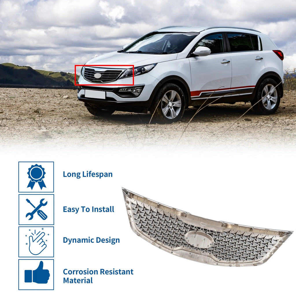 Front Upper Hood Bumper Grille for Kia Sportage (2014–2016) No.863503W500