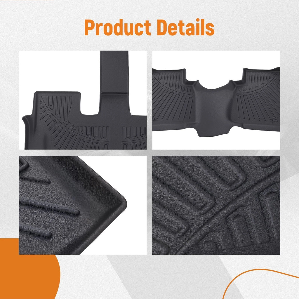 Set of 4 3D Carpet Floor Mats for Hyundai Palisade (2020–2025) Black Rubber
