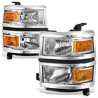 Chrome Amber Corner Headlights for Chevy Silverado 1500 (2014–2015)