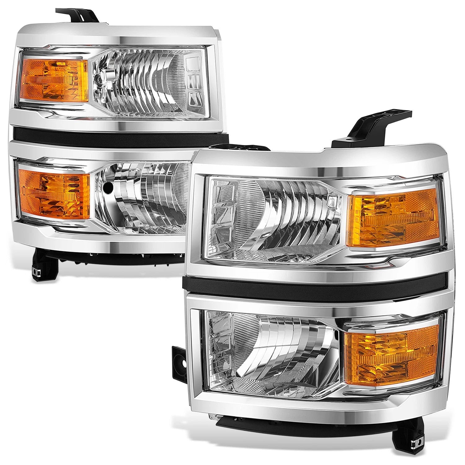 Chrome Amber Corner Headlights for Chevy Silverado 1500 (2014–2015)